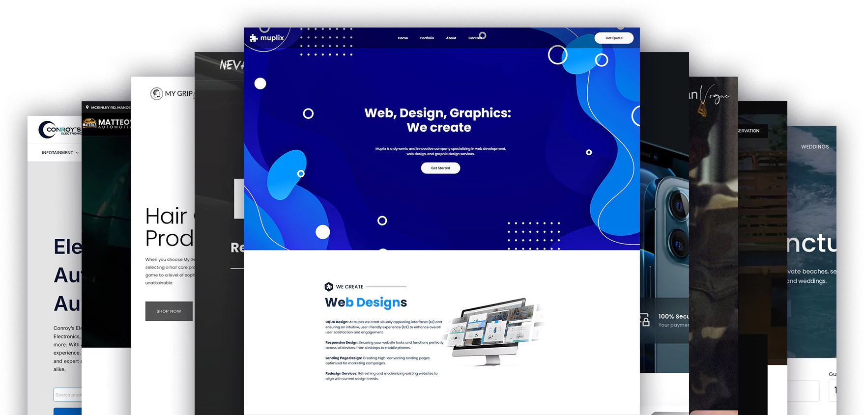 a screenshot of a web design templates and portfolio by Muplix