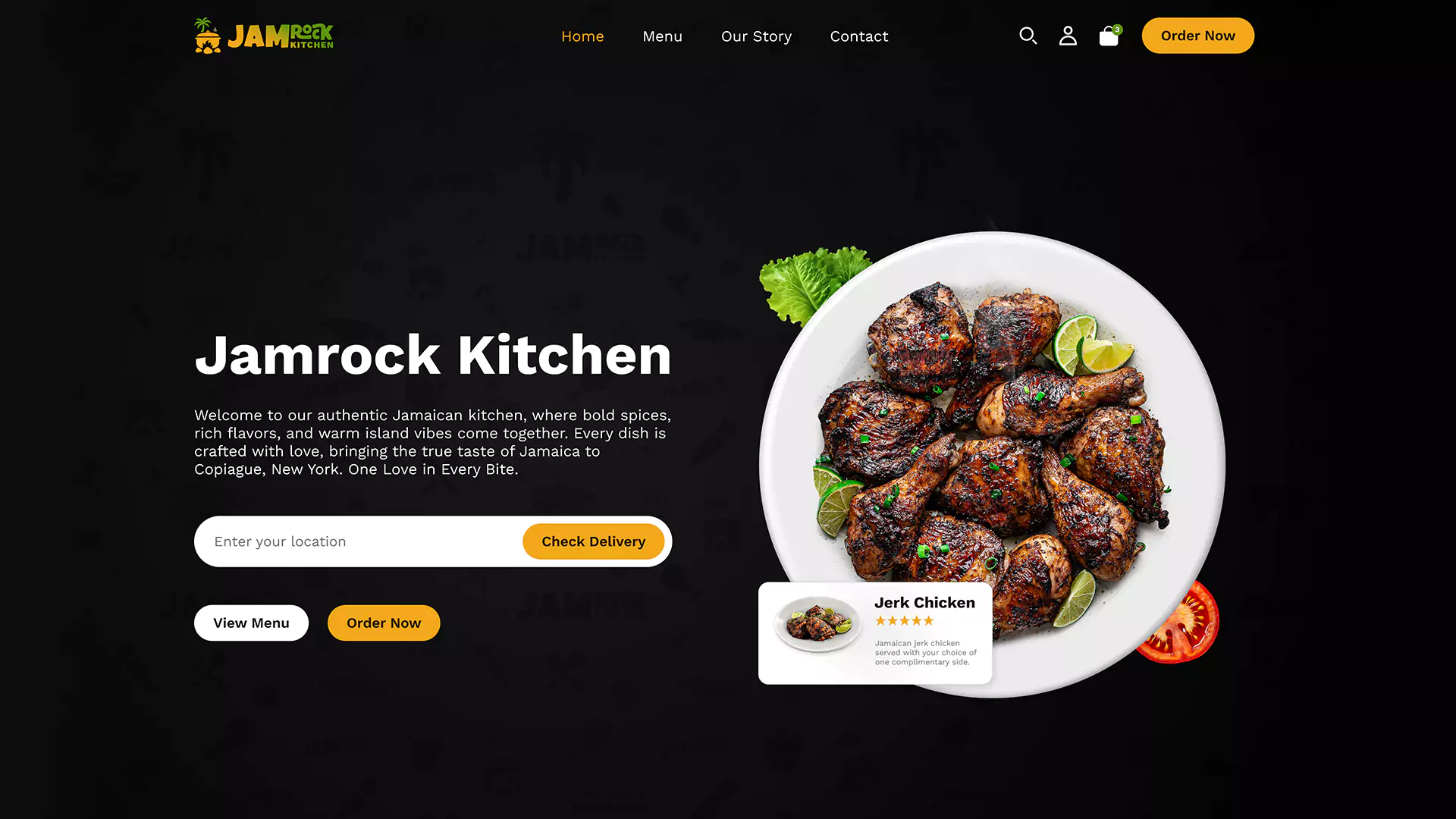 jamrock kitchen web design by muplix