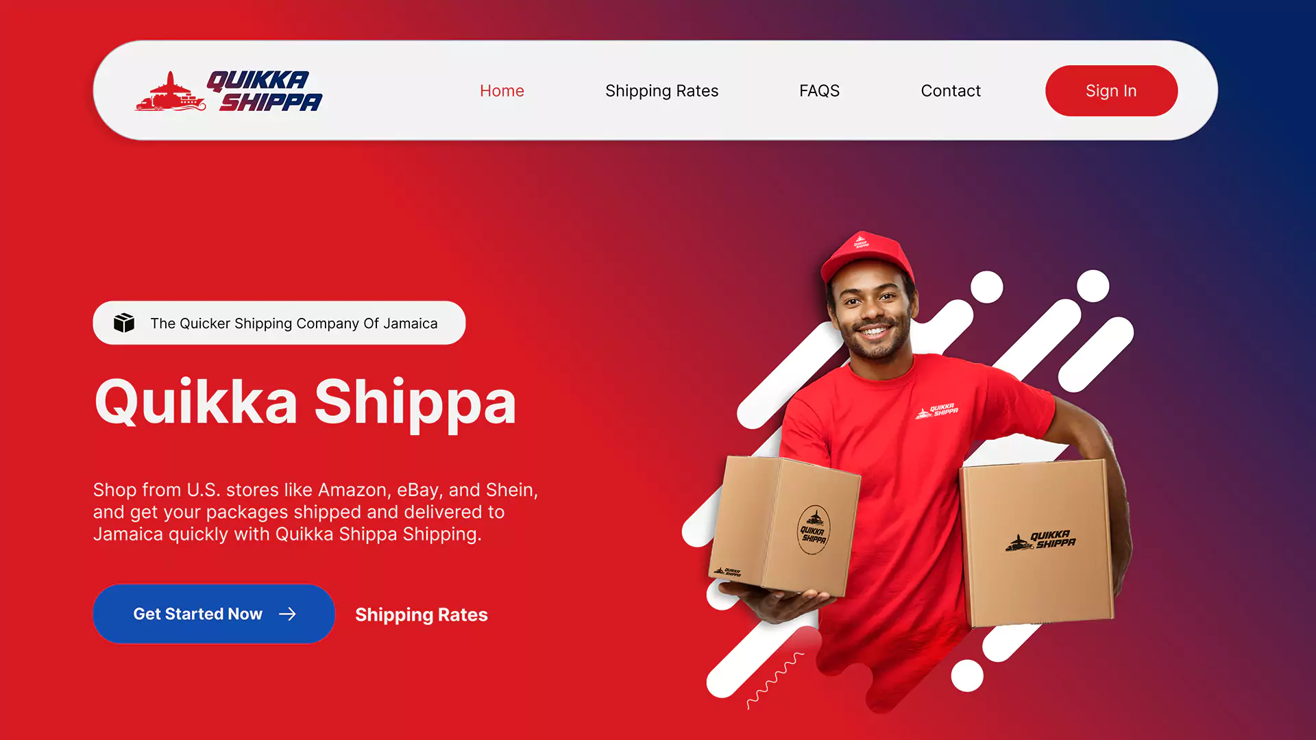 quikka shippa web design by muplix